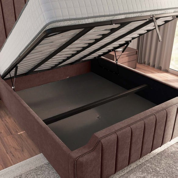 Washington Upholstered Ottoman Bed - Mauve Naples