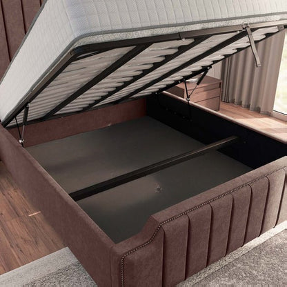 Washington Upholstered Ottoman Bed - Mauve Naples