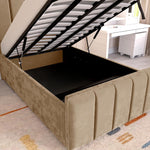 Lisbon Kids Upholstered Ottoman Bed - Mink Plush Velvet