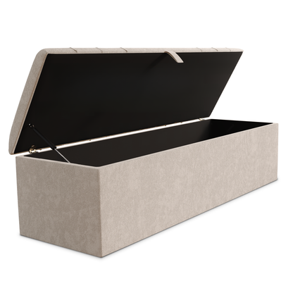 Dallas Ottoman Storage Box - Cream Naples