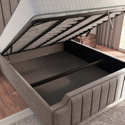 Washington Upholstered Ottoman Bed - Seal Grey Naples
