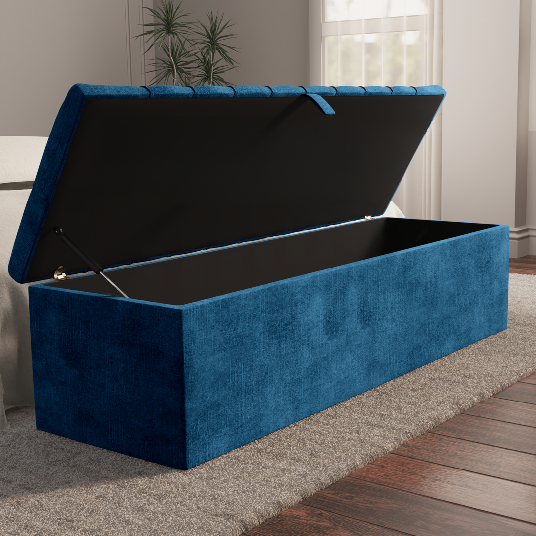 Chesterfield Ottoman Storage Box - Blue Coniston