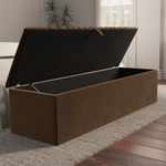Sunrise Ottoman Storage Box - Mocca Plush Velvet