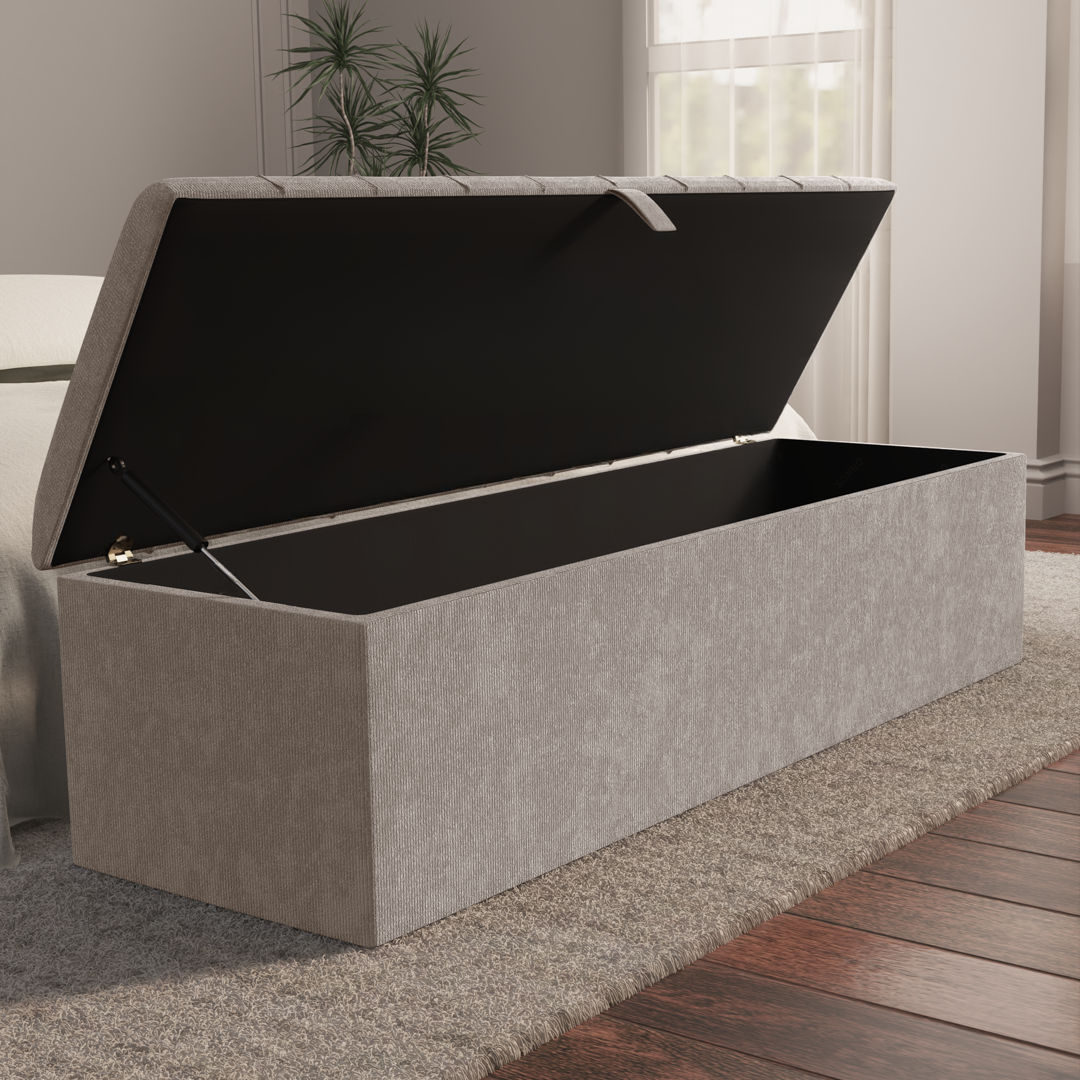 Lisbon Ottoman Storage Box - Seal Grey Naples