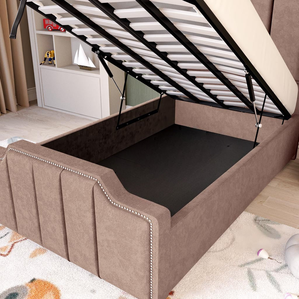 Washington Kids Upholstered Ottoman Bed - Mauve Naples