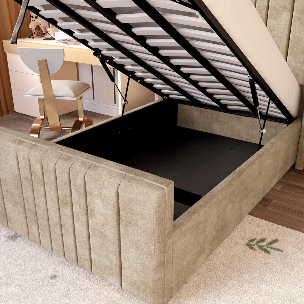 Cambridge Kids Upholstered Ottoman Bed - Mink Coniston