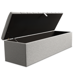 Chesterfield Ottoman Storage Box - Silver Linoso