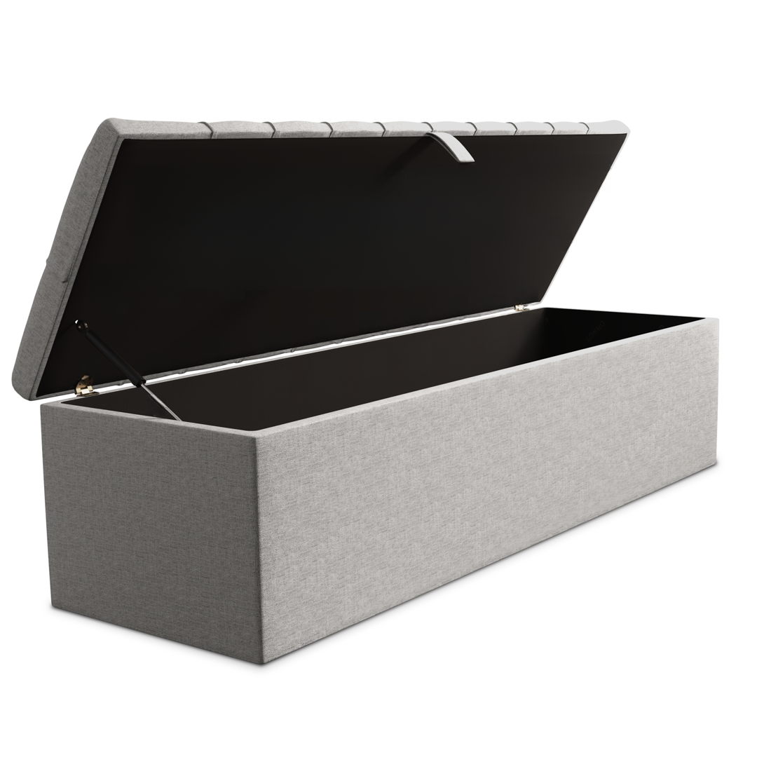 Chesterfield Ottoman Storage Box - Silver Linoso