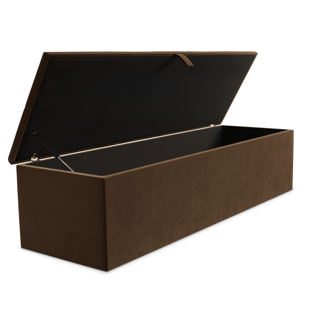 Cubed Ottoman Storage Box - Mocca Plush Velvet