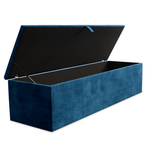 Cubed Ottoman Storage Box - Blue Coniston