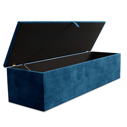 Cubed Ottoman Storage Box - Blue Coniston