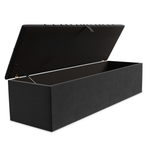 Sunrise Ottoman Storage Box - Steel Plush Velvet