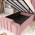 Washington Kids Upholstered Ottoman Bed - Pink Plush Velvet
