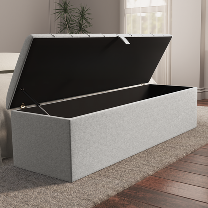 Lisbon Ottoman Storage Box - Silver Linoso