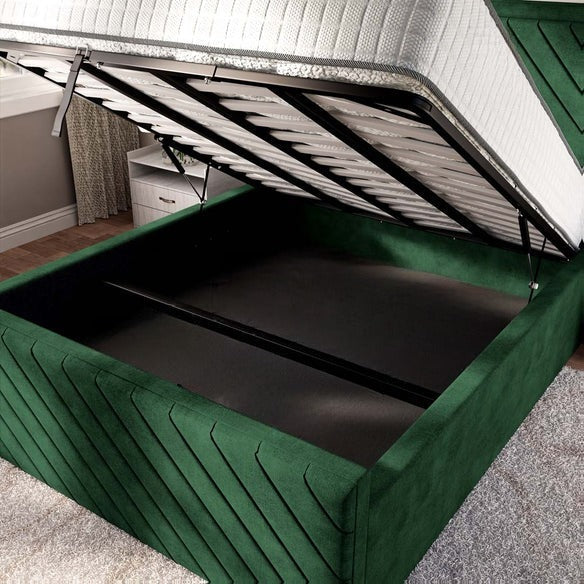 Oxford Upholstered Ottoman Bed - Emerald Coniston