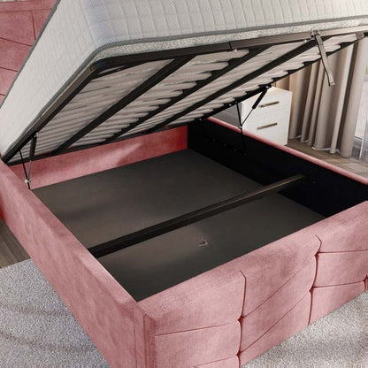 Lancaster Upholstered Ottoman Bed - Pink Coniston
