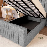 Cambridge Kids Upholstered Ottoman Bed - Silver Chenille