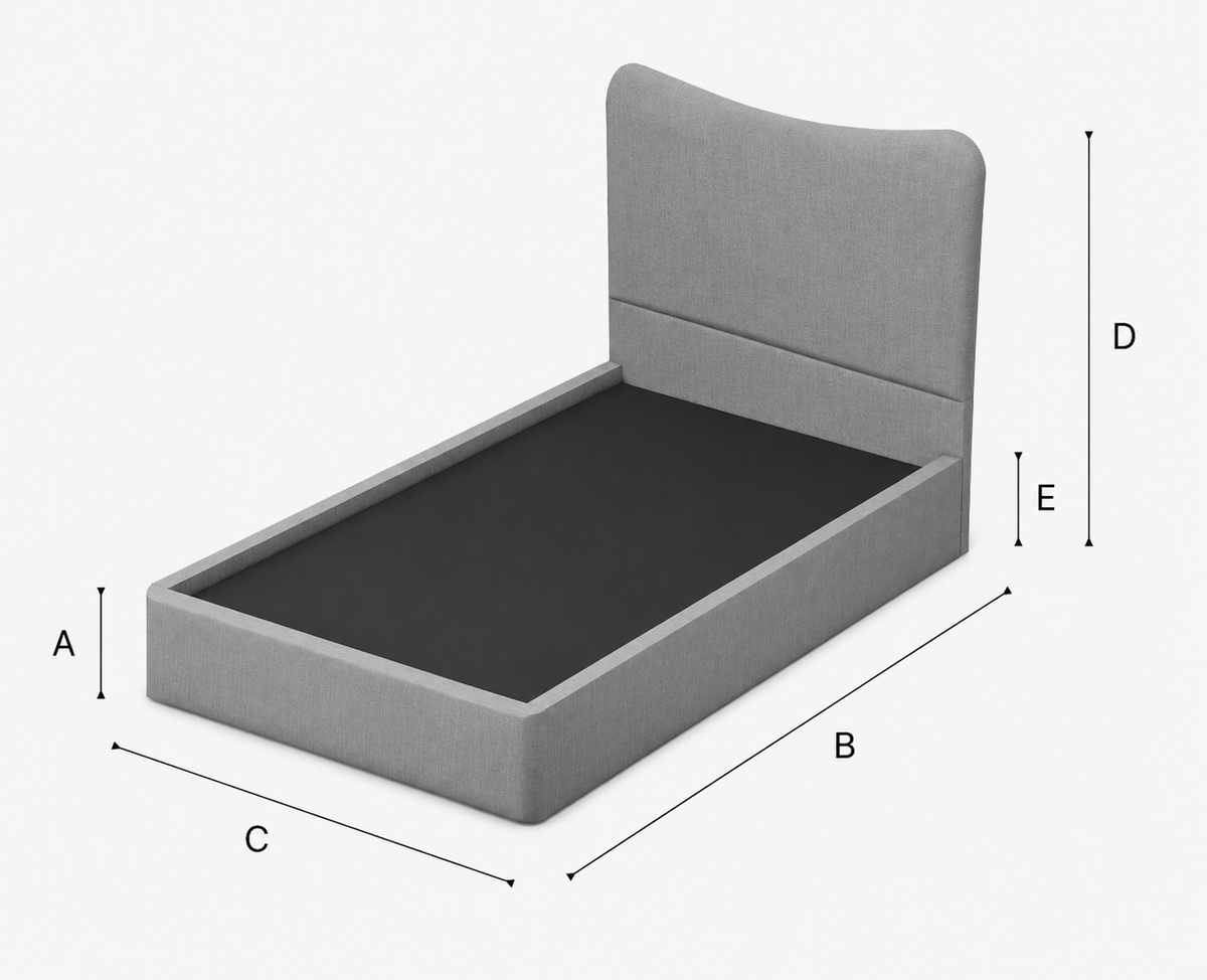 Cairo Kids Upholstered Bed - Emerald Coniston dimensions