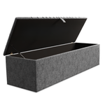 Sunrise Ottoman Storage Box - Silver Chenille