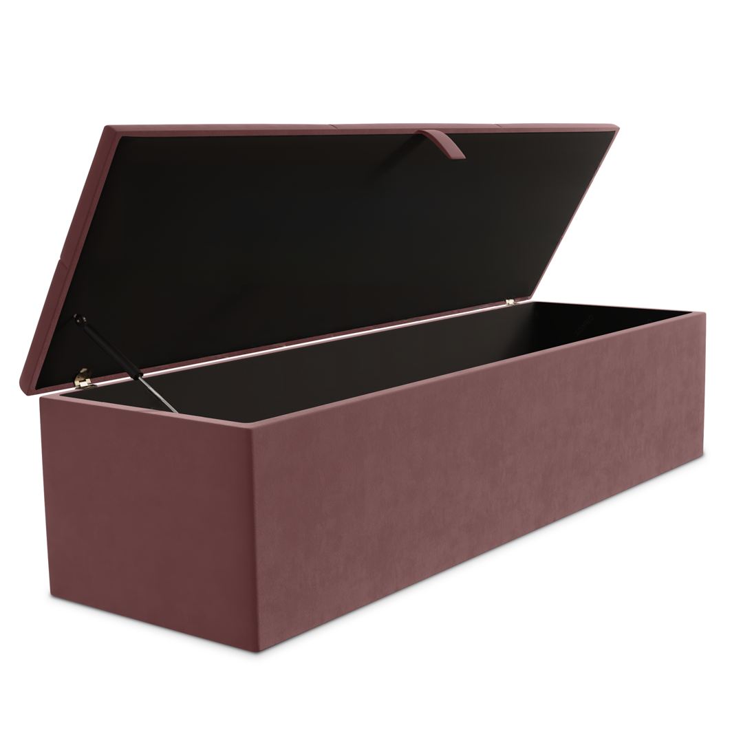Cubed Ottoman Storage Box - Pink Plush Velvet