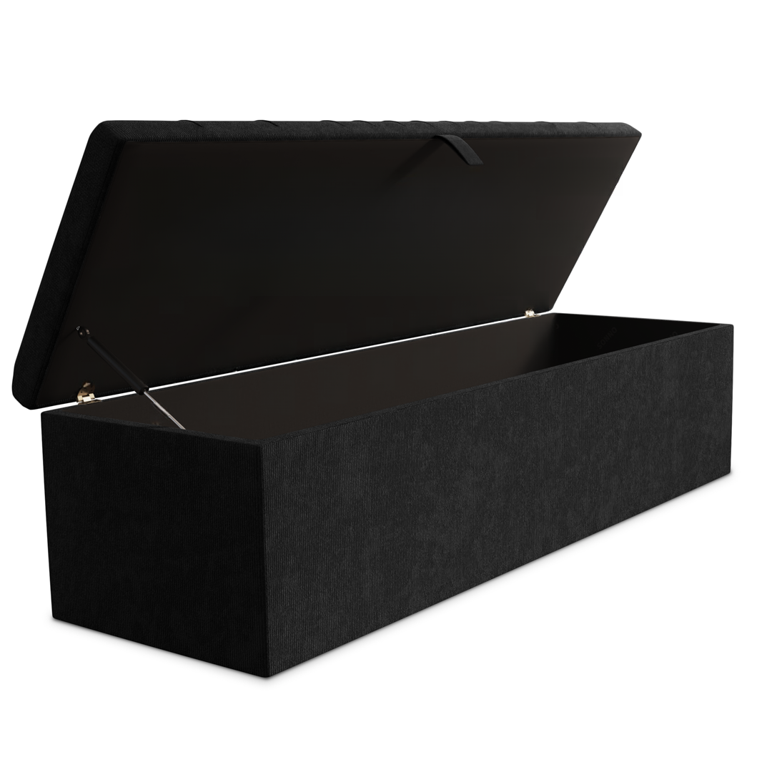 Cambridge Ottoman Storage Box - Black Naples