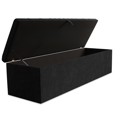 Cambridge Ottoman Storage Box - Black Naples