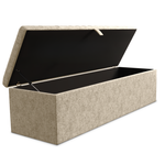Cambridge Ottoman Storage Box - Cream Chenille