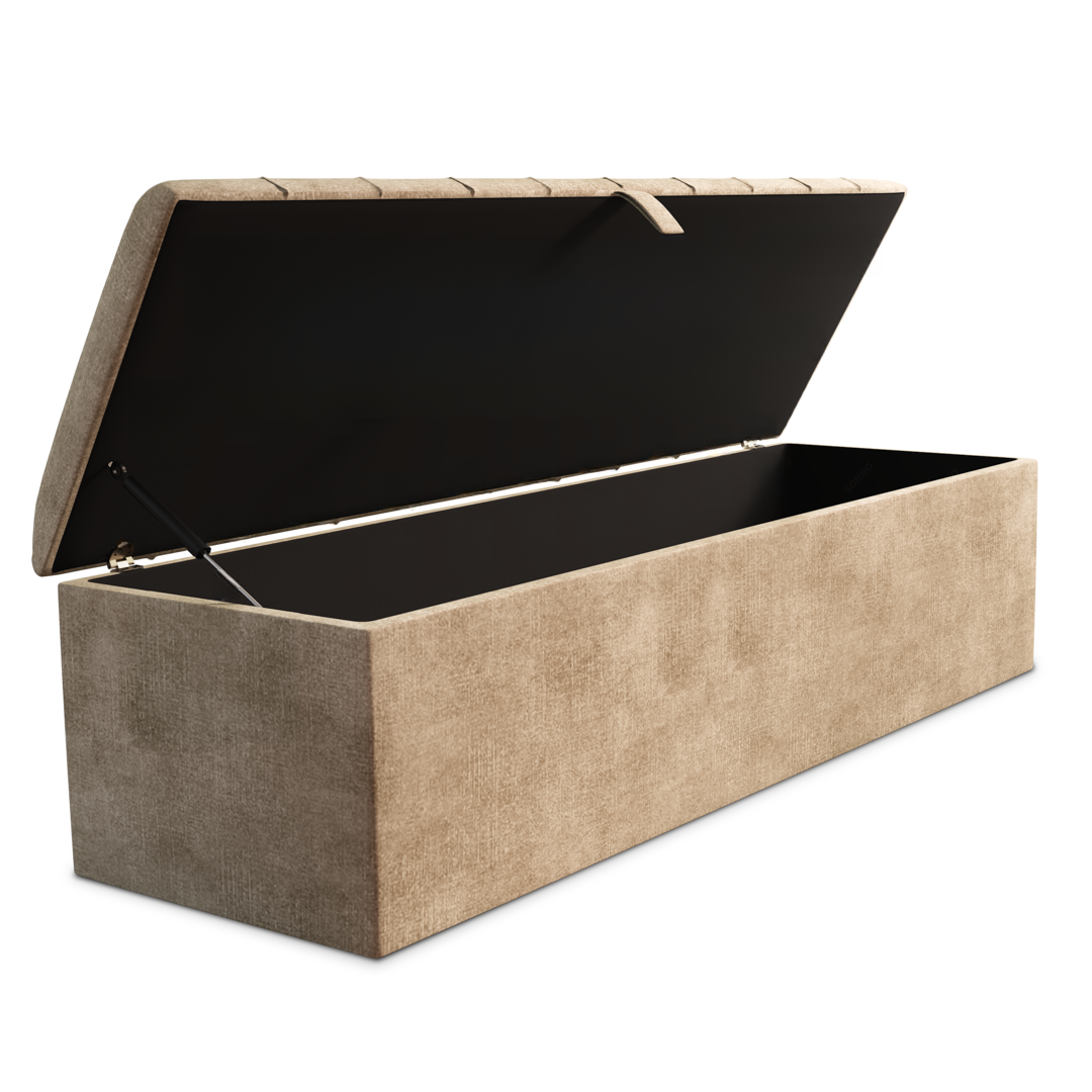 Lisbon Ottoman Storage Box - Mink Coniston