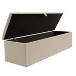 Dallas Ottoman Storage Box - Cream Plush Velvet