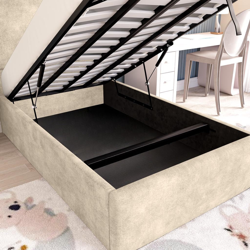 Cairo Kids Upholstered Ottoman Bed - Almond Coniston