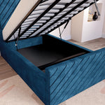 Oxford Kids Upholstered Ottoman Bed - Blue Coniston