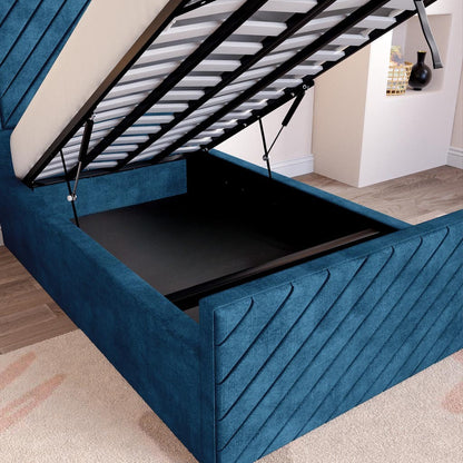 Oxford Kids Upholstered Ottoman Bed - Blue Coniston