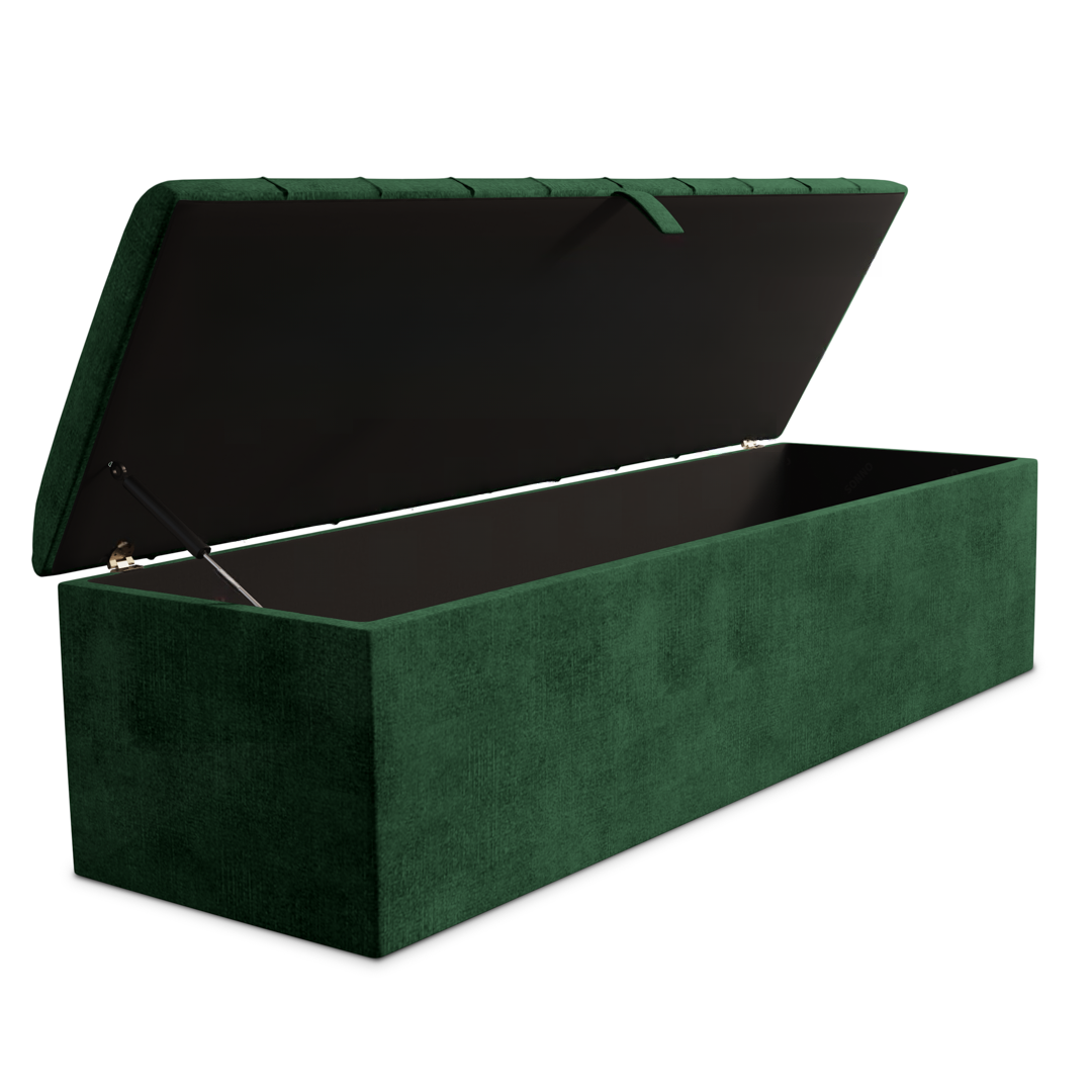Lisbon Ottoman Storage Box - Emerald Coniston