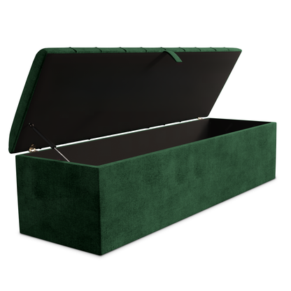 Lisbon Ottoman Storage Box - Emerald Coniston