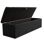 Chesterfield Ottoman Storage Box - Black Chenille