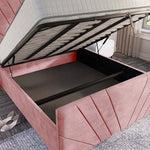 Fiji Sunrise Upholstered Ottoman Bed - Pink Coniston