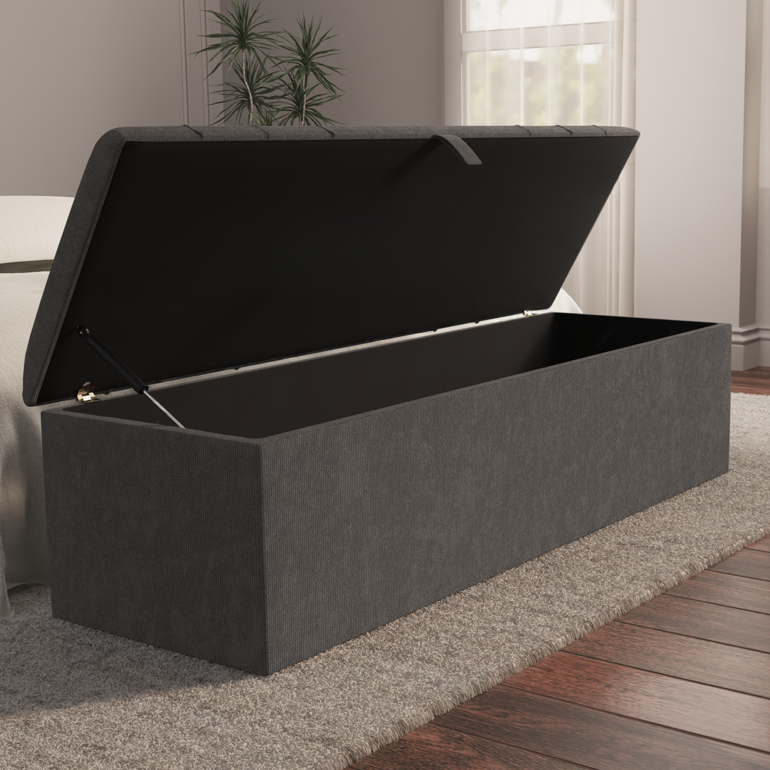 Dallas Ottoman Storage Box - Slate Grey Naples