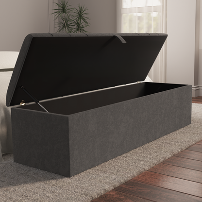 Dallas Ottoman Storage Box - Slate Grey Naples