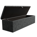 Cambridge Ottoman Storage Box - Charcoal Chenille