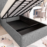 Cairo Kids Upholstered Ottoman Bed - Silver Chenille