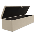 Chesterfield Ottoman Storage Box - Cream Plush Velvet