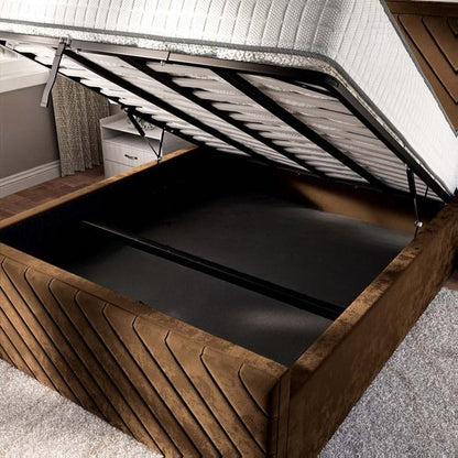 Oxford Upholstered Ottoman Bed - Mocca Plush Velvet