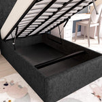 Cairo Kids Upholstered Ottoman Bed - Black Chenille