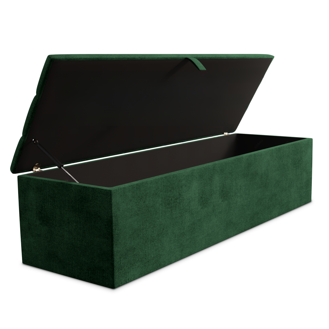 Athens Ottoman Storage Box - Emerald Coniston