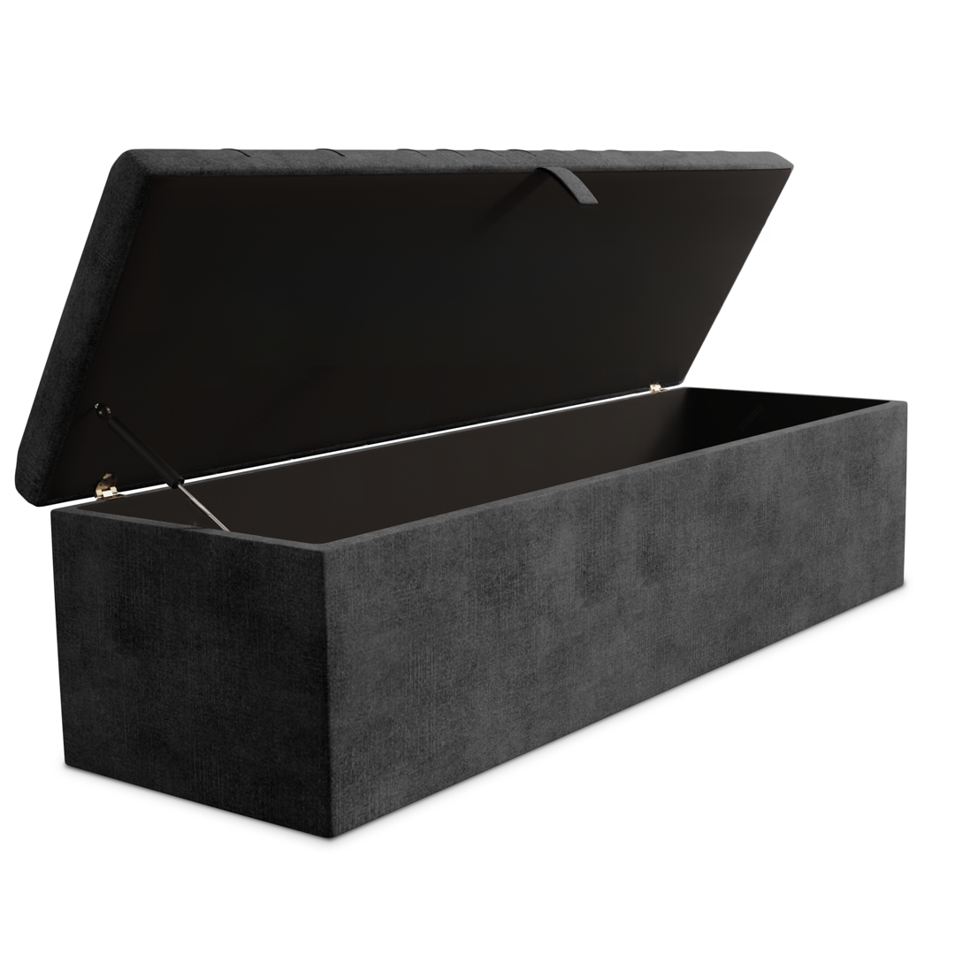 Cambridge Ottoman Storage Box - Charcoal Coniston