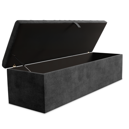 Cambridge Ottoman Storage Box - Charcoal Coniston