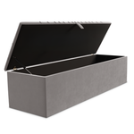 Sunrise Ottoman Storage Box - Silver Plush Velvet