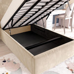 Cairo Kids Upholstered Ottoman Bed - Mink Plush Velvet