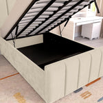 Lisbon Kids Upholstered Ottoman Bed - Cream Plush Velvet