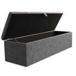 Cambridge Ottoman Storage Box - Silver Chenille